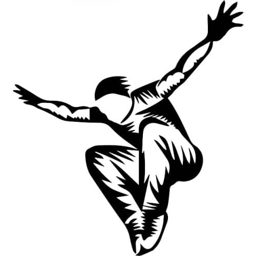 Cool Exciting Parkour Sports Decals High Quality Car Window Decoration Personality Pvc Waterproof Decals Black/white, 16cm*14cm