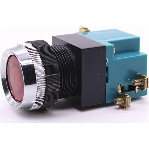 LA19-11 ABS Self-reset Push Button Switch 25mm 380V 5A Round Start Stop Flat Head 1 Open 1 Close Switch for Ship,Machine Tool