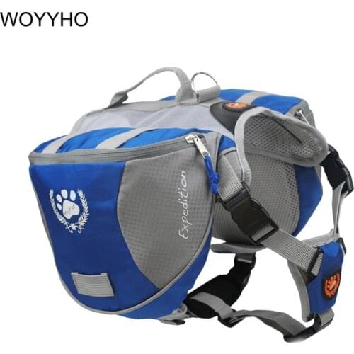 M/L Dog Saddled Bag Adjustable Harness Breathable Pet Outdoor Carrier Backpack for Large Dogs Traveling Hiking Camping