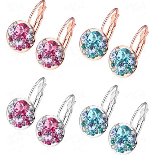 Fashion jewelry Crystal heart pendant eardrop earrings Made with Austrian elements for women Mother 's Day gift