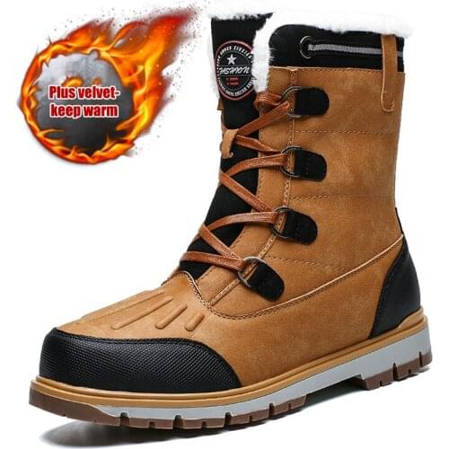 2020 Winter With Fur Snow Boots For Men Sneakers Ankle -30 Degree Celsius Warm Boots Adult Casual Quality Waterproof Male Shoes