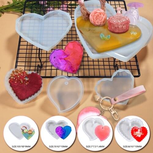New 1pcs DIY Silicone Mold For Resin Key Tag Mold Pendant Key Chain Sweater Chain Glue Mirror Resin MoldLove Table Silicone Mold
