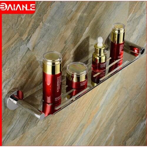 Bathroom Shelf Organizer Stainless Steel Lengthen Bathroom Shelves Shampoo Cosmetic Storage Holder Wall Mount Shower Caddy Rack
