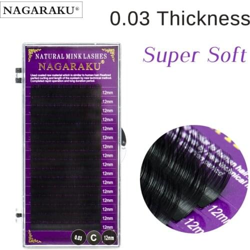NAGARAKU 0.03mm 16rows/tray 7-15mm super soft mink lashes eyelash extension false eyelashes individual eyalashes JBCD mix size