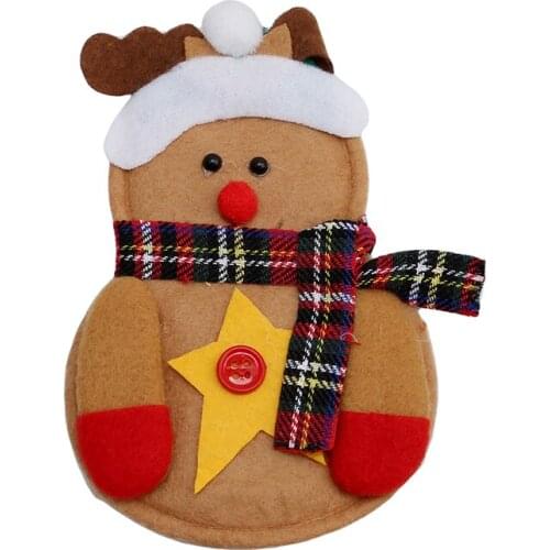 Christmas Decoration Snowman Deer Cutlery Suit Silveware Holders Porckets Knifes Folks Bag Snowman Dinner Decor Home Decoration
