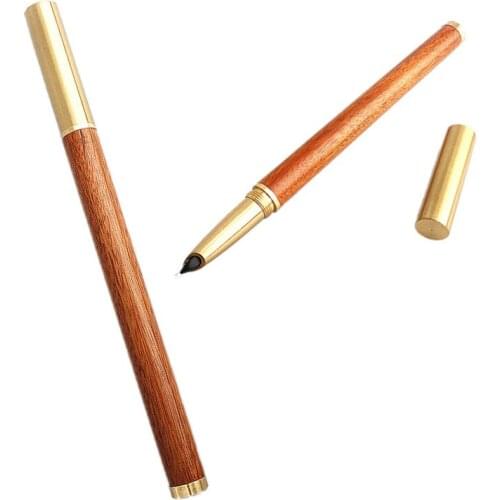 Luxury Quality Fountain Pen Wood bronze Design 0.38MM Nib Stationery Office School Supplies Ink Pens