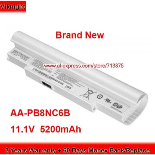 Brand New AA-PB8NC6B Battery AA-PB6NC6W for Samsung N110-12PBK Nc10 10.2" All Mini Laptop 11.1V 5200mAh