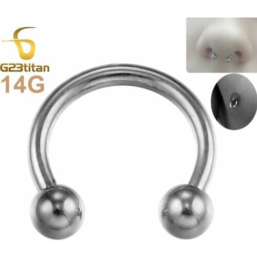 G23titan 14G Titanium Horseshoe Big Size Circular Barbells Women Men Nipple Ear Nose Septum Piercing Body Jewelry Accessories