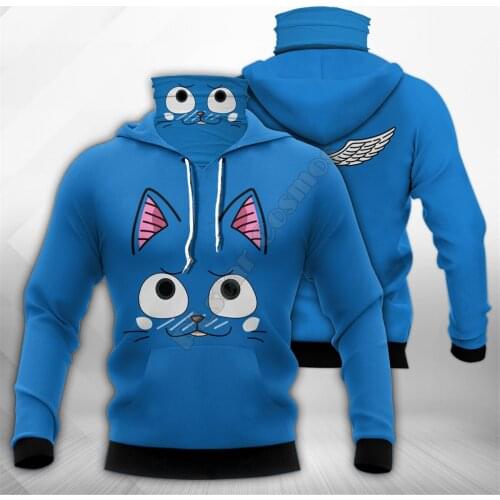 Fairy Tail 3D Printed Hoodies Fashion Sweatshirt Women Men Casual Pullover Hoodie Mask Warm Cosplay Costumes 01
