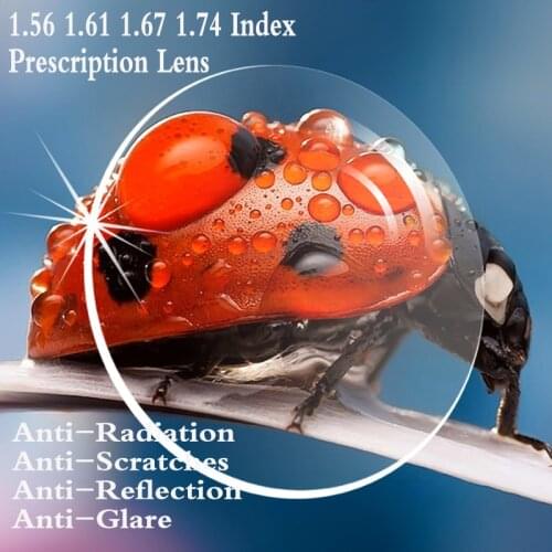 1.56 1.61 1.67 1.74 Index Aspheric Prescription Lens Myopia Presbyopia CR-39 Lens Hard Glasses Lens Anti-Radiation 2 PCS PS0001