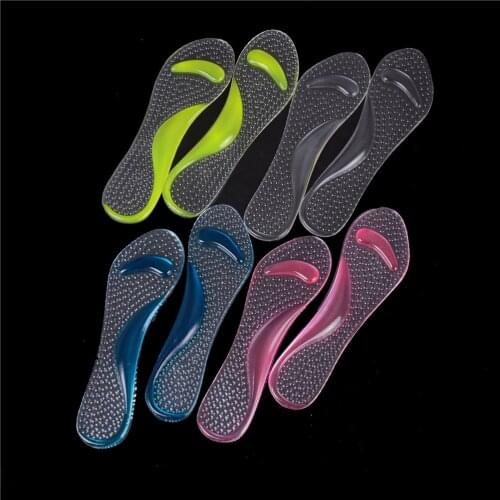 1Pair Comfortable Non-Slip Arch Heel Cushion Support Silicone Gel Pads Transparent Useful Women Pad Shoes Insole
