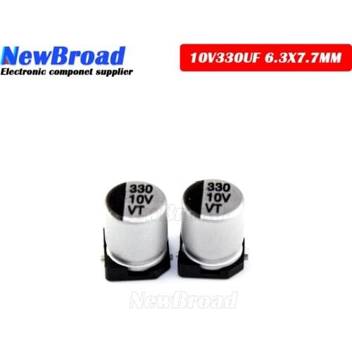 10PCS SMD Aluminum Electrolytic Capacitor 10V330UF 6.3*7.7MM 330UF10V 10V 330UF