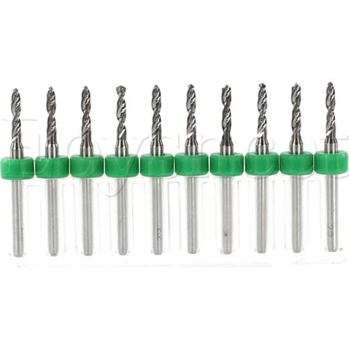 10 Pieces Diameter 2.2mm Carbide PCB Drill Bits Print Circuit Board Mini CNC Drilling Bit Set