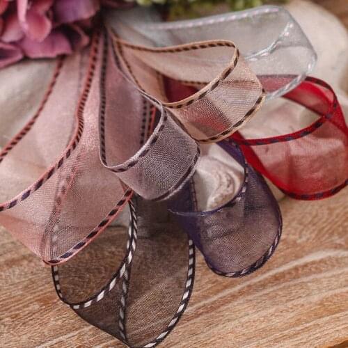 10yards 25mm/38mm Jumper Organza Stain Ribbon for DIY Crafts Hair Bow Gift Bouquet Wrapping Yarn Ribbon Sewing Material