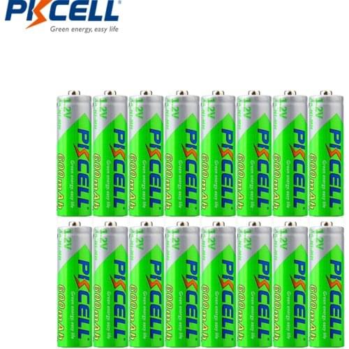 16PCS PKCELL AA Rechargeable battery 600mah 1.2v NIMH aa low self discharge precharge batteries 2a rechargeable batteria