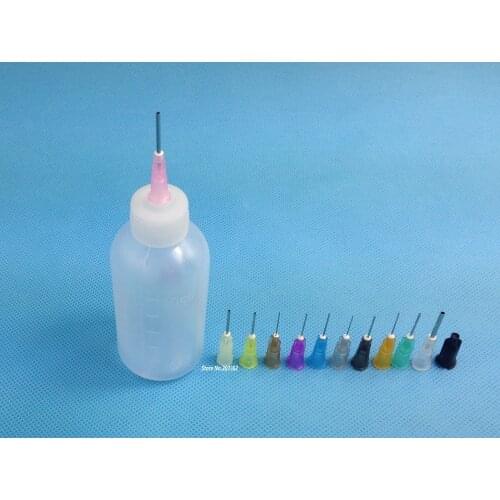 2Sets/Lot 50cc Plastic applicator Luer Slip Tip needle bottle with needles /replaceable needle system