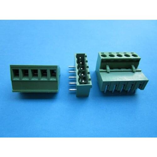 240 Pcs Close Angle 5 pin 5.08mm Screw Terminal Block Connector Pluggbale Type