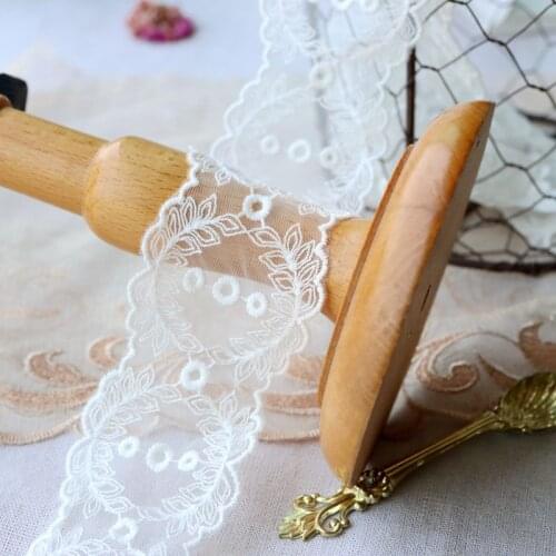 5/19yards High quality mesh embroidery cotton thread lace trim Lace fabric accessories DIY dress collar decoration materials