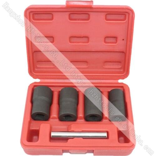 5pcs Impact Twist Impact Socket Set Wheel Lock Nut Removal Tool Kit 1/2"DR. 17 19 21 22MM