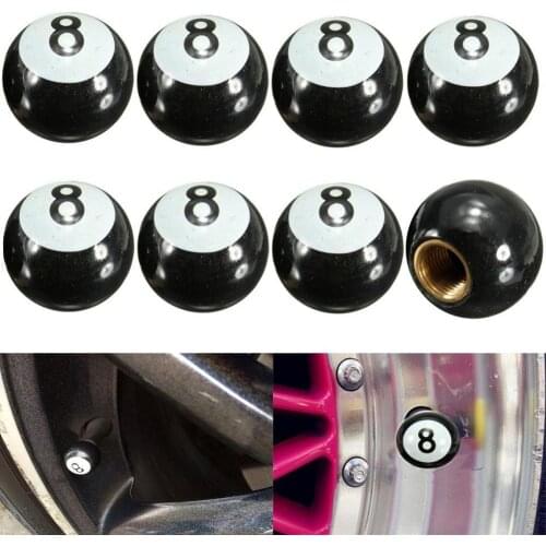 80% Hot Sale 4Pcs Car Bike Tire Wheel Schraders Valve Caps Black 8 Motorcycle Tyre Stem Cover