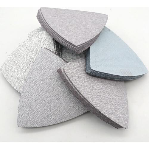 10/20/50pcs Triangle Abrasive Sanding Discs 90*90*90mm Hook Loop Sandpaper 60 to 800 Grit For Wood & Metal Polishing Grinding