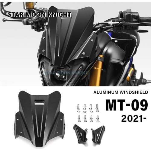Motorcycle Accessories Aluminum Windscreen Windshield Wind Shield Deflector Fit For YAMAHA MT09 MT-09 MT 09 2021