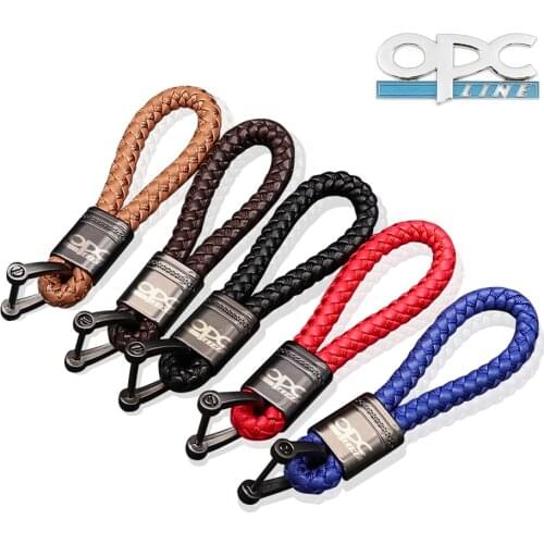 Car Universal Leather Rope KeyChain For Opel OPC Line Astra h g j k f Mokka Regal Zafira a b Corsa c d Horseshoe Buckle KeyRings