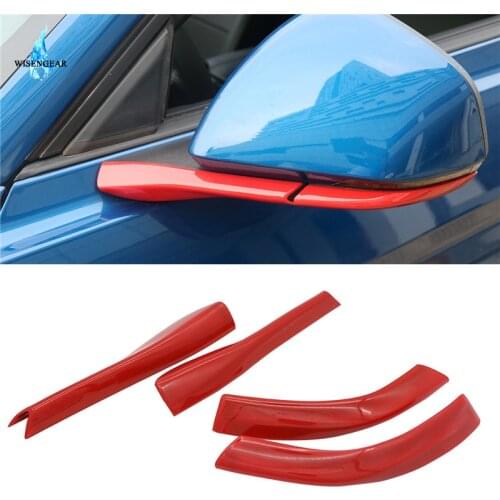 Side Rearview Mirror Strip Sticker Frame Trim Cover For Ford Mustang EcoBoost GT V6 2015-2018 2016 2017 Left Right Car Styling
