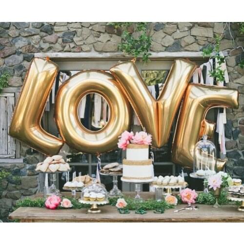 4pcs/lot 40" Large Gold /Silver LOVE Aluminum Foil Balloon Wedding Festival Decoration Ballons Valentine Anniversary Balloons