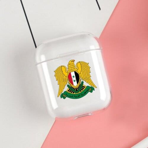 Coat of Arms of Syria Cases For Apple AirPods 1 2 Case Clear Wireless Bluetooth Earphone Case Protective Shell