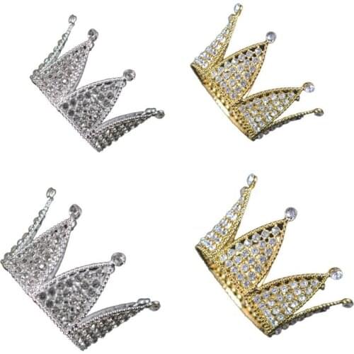 Baby Hexagon Luxury Rhinestone Crown Mini Tiara Wedding Hair Accessories Decor 24BE