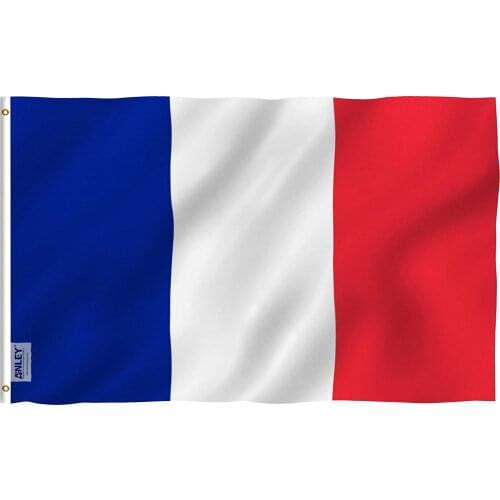 3x5 Foot France Flag - Vivid Color and Fade Proof - Canvas Header and Double Stitched - French National Flags Polyester