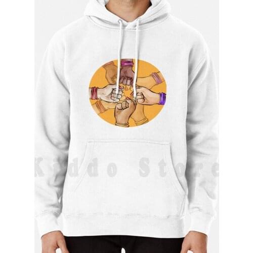 Together hoodie long sleeve Hands Fists Arms Pattern Patterning Colorful Diversity Together People Squad