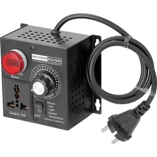 Porfessional Compact Variable Voltage Regulator Portable Speed Temperature Light Voltage Adjuatable Dimmer