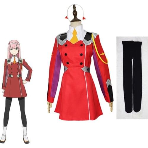 Zero Two Cospplay DARLING in the FRANXX Cosplay Costume Anime DARLING in the FRANXX CODE:002 Costume Zero Two full set with wigs
