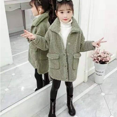 Red/Green Color For 3-12 Yrs Wear Girls Coat New Autumn Winter Tops Kids Warm Jacket Outerwear Children Clothing Baby Girl Coats
