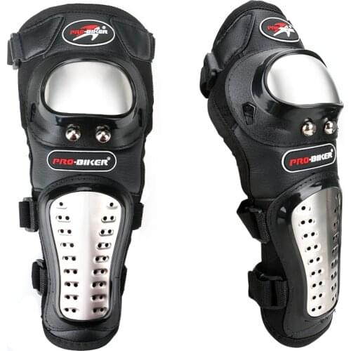 Stainless Steel Kneepad Motorcycle Elbow Knee Pads Motocross Racing Protective Gear Protector Guards Kit