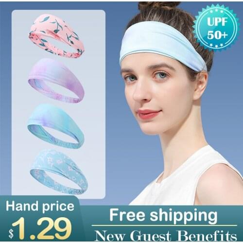 Women Nonslip Elastic Folds Yoga Hairband Fashion Wide Sports Headband Running Accessories Summer Stretch Hair Band Outdoor