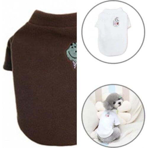 Skin-friendly Durable Cute Dogs Short Sleeve Tops Clothing Soft Texture Pet Apparel Dessert Milk Pattern for Winter
