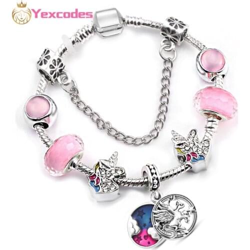 Direct Silver Color Auspicious Cloud Unicorn Pendant Female Bracelet Diy Crystal Beads Fine Bracelet Women Bracelet Jewelry