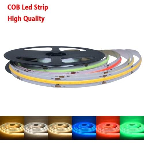 12V 24V Led Strip Lights RGB SMD 2835 5M Warm White Flexible 12 24 V Volt COB Led Strip Light For Bedroom Room Home Decoration