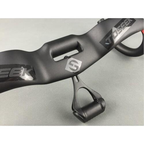 TOSEEK UD Full Carbon Fiber Integrated Road Bike Bicycle Handlebar Wind Break Bent bar With Computer holder