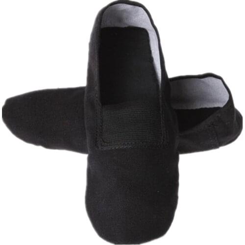 USHINE EU22-45 Whole Leather Sole Black White Flat Yoga Teacher Fitness Gymnastic Ballet Dance shoes For Children Woman Man