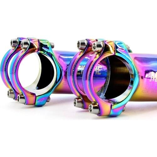 Meische Rainbow MTB Road Bike Stem 7 Degree Polished Stem 60 70 80 90 mm High-Strength Lightweight Fit 31.8mm Handlebar XC AM