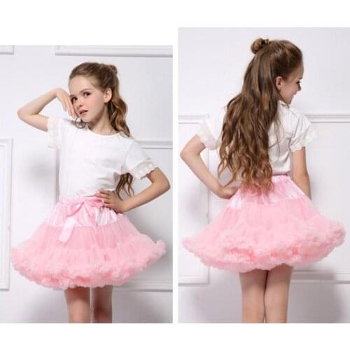 Girls Tutu Skirts Solid Fluffy Tulle Princess Ball gown Pettiskirt Kids Ballet Party Performance Skirts for Children 9M-15Years