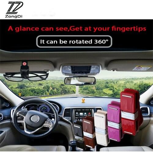 ZD For Ford Focus 2 3 Fiesta Mondeo Ranger Kuga Seat Leon Ibiza Lexus Car Glasses ABS Sunvisor Card Clip Holder Decoration Case