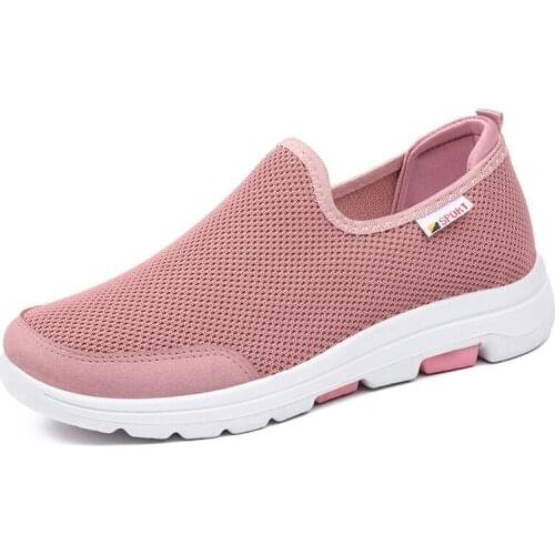Womens Shoes Flat Mesh Casual Shoes Comfortable Walking Shoes 2021 Summer New Style