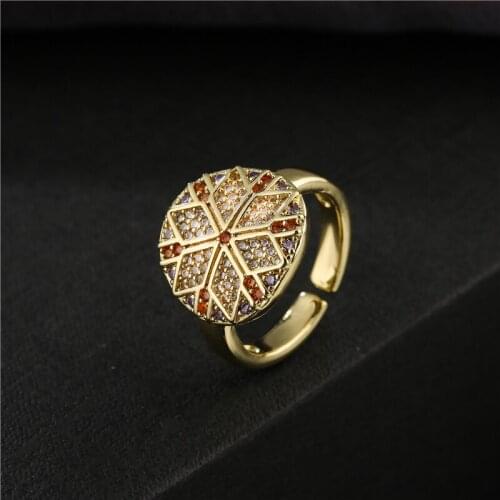 Vintage Round Charm Design Punk Ring For Women Gold Color Open Ring Women Girl Hip Hop Party Jewelry Birthday Gift