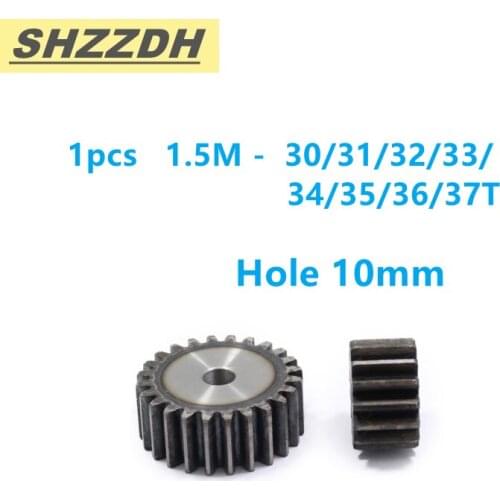 1.5M 30T 31T 32T 33T 34T 35T 36T 37T inner hole 10mm flat gear standard hole 90 degree 45# steel quenching