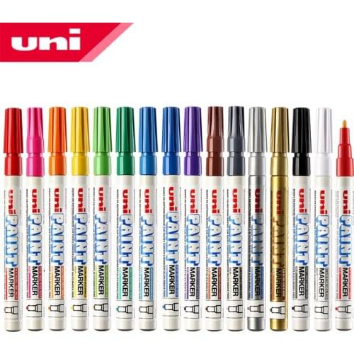 12Pcs Uni marker pen PX-21 metallic Oil base markers for car wheel Stationery Office accessories school Writing Supplies